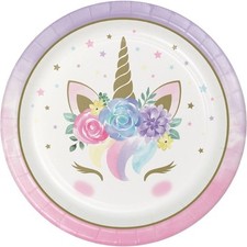 Unicorn Paper Plates 9" - 8 Pack