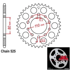 JT Sprocket Steel Rear 525 Pitch 38 Tooth Triumph Speedmaster 865 (2007-2015)