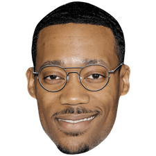 Tyler James Williams (Glasses) Celebrity Mask, Flat Card Face, Fancy Dress Mask