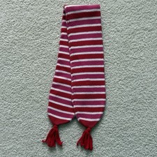 GYMBOREE Valentine Striped Pink Red Winter Knit Scarf w Tassels Toddler One Size