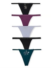 Victoria's Secret 5-Pack Stretch Cotton V-String Panties Sz XXL NEW