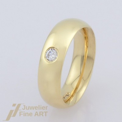 NIESSING Trauring/Ehering/Partnerring - 1 Brillant ca. 0,10ct - 18K/750 Gelbgold