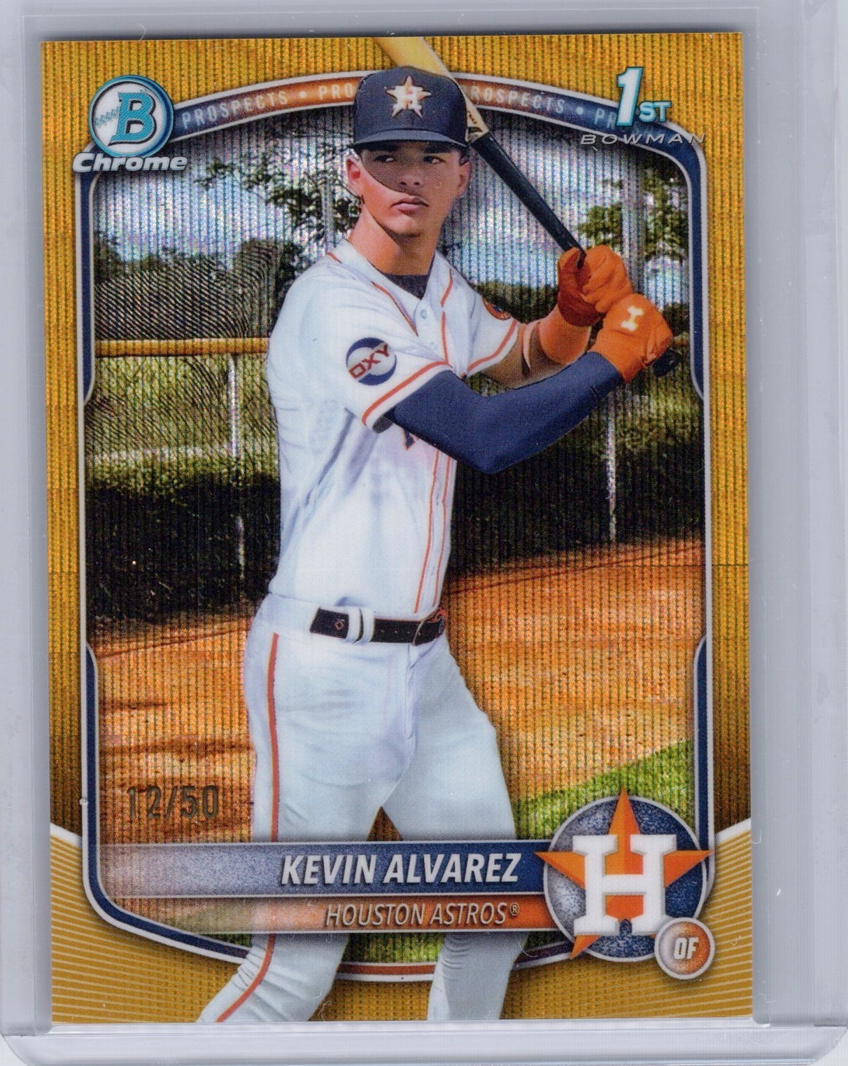 2025 Bowman Chrome - Prospects Kevin Alvarez Gold Wave 1st Bowman /50