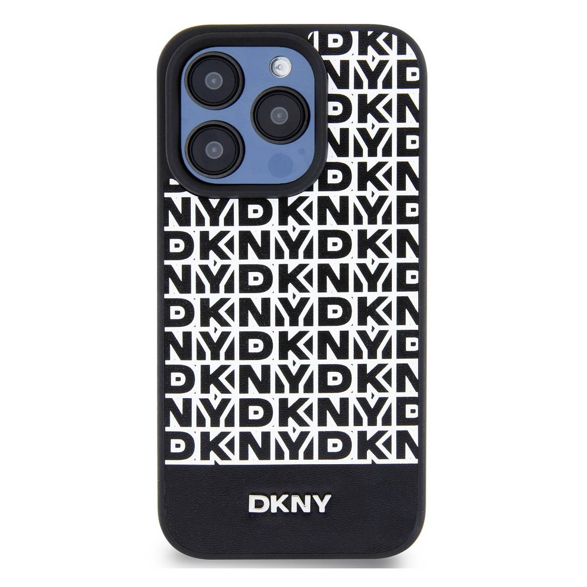 Coque DKNY pour iPhone 12 et 12 Pro avec bande de maintien inférieure noire