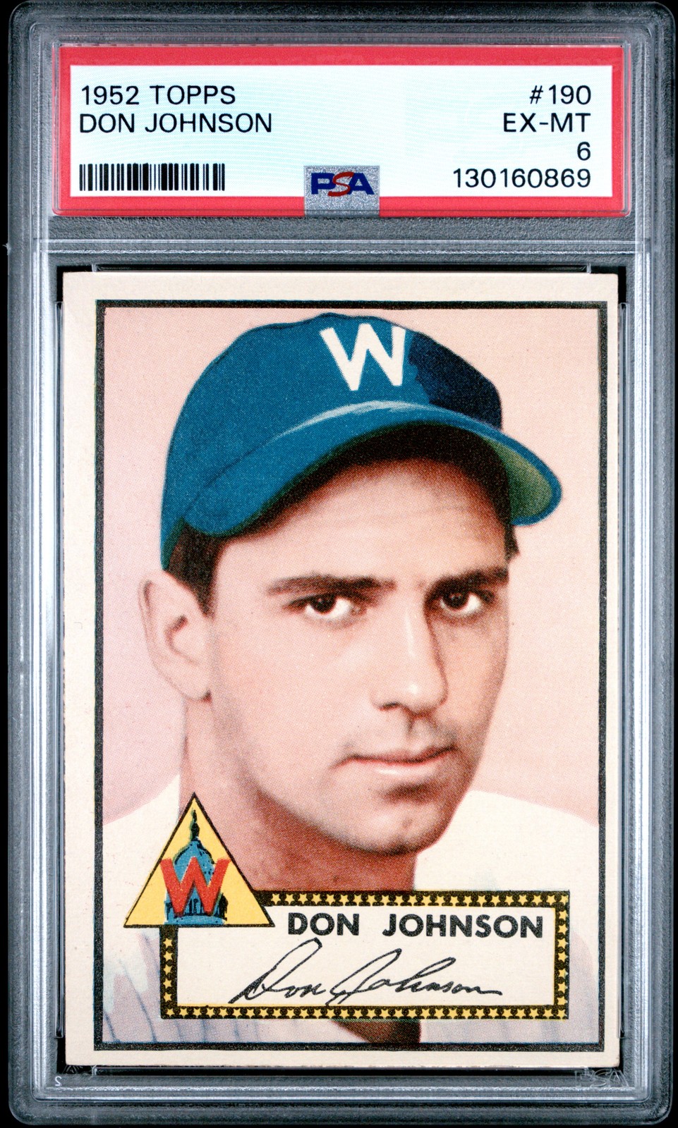 1952 TOPPS #190 DON JOHNSON PSA 6
