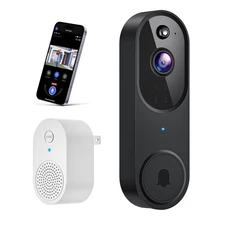Wireless Wi-Fi Video Doorbell Camera with AI Motion Detection 2 Way Audio Nig...