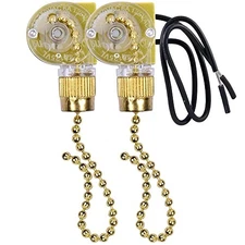 Ceiling Fan Switch Zing Ear ZE-109 Two-Wire Light With Pull Cords for Brass