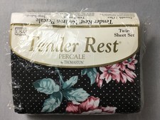 VTG Made In The USA Tender Rest Percale By Thomaston No Iron Twin Sheet Set