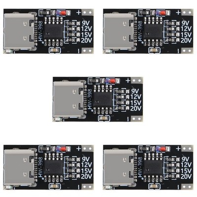 5 pcs USB-C PD Trigger Board PD/QC Fast Charger Module Supports 9V 12V 15V 20V 
