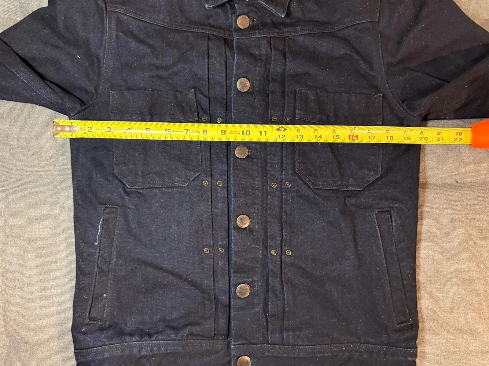 Freenote Classic Cloth Denim Riders Jacket Raw Fleck Indigo Small image 5