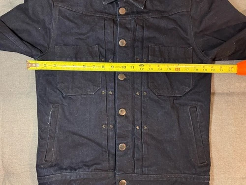Freenote Classic Cloth Denim Riders Jacket Raw Fleck Indigo Small image 5