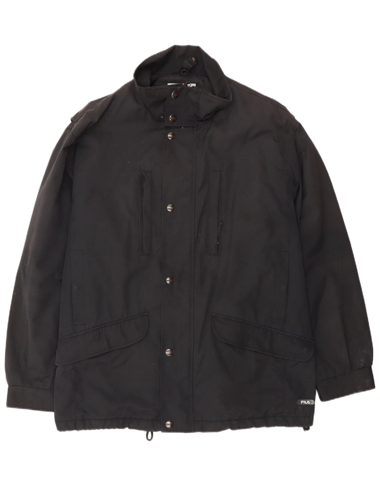 Fila Mens Windbreaker Jacket IT 50 Large Black Polyester AJ10