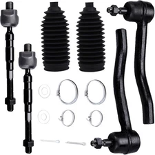 Inner & Outer Tie Rod End Rack and Pinion Bellow For Nissan Altima 2007-12 2.5L