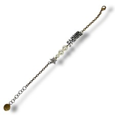 Dior Pearl Star Bracelet Gold Rhinestone Vint...