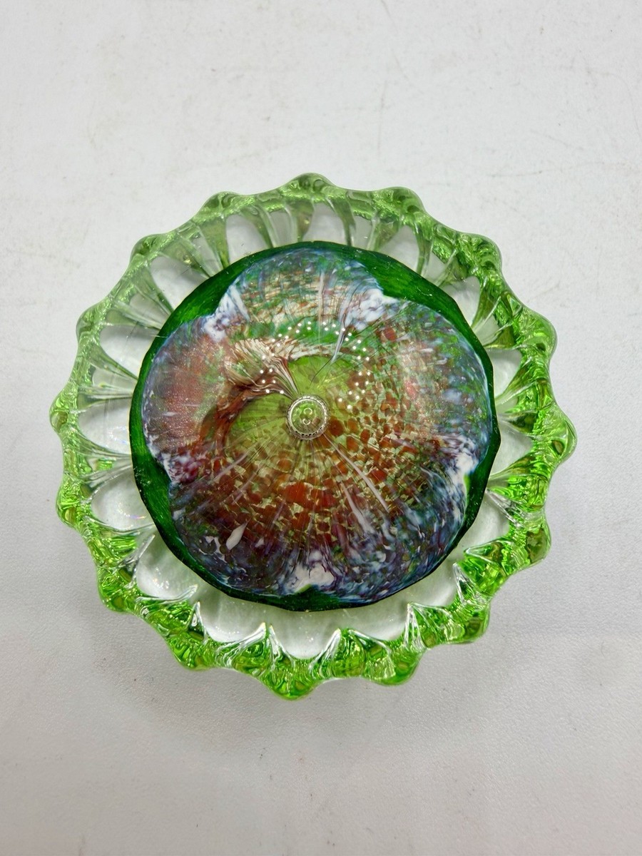 Caithness “Florette” Flower Glass Paperweight Scotland Mini 2