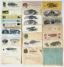 ARCHIVE Chicago Billhead Auto Bicycle Motorcycle Lot Letterhead 1894-1906