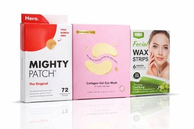 Skincare Kit Bundle - Mighty Patch Acne Patches + Eye Mask + Facial wax Strips
