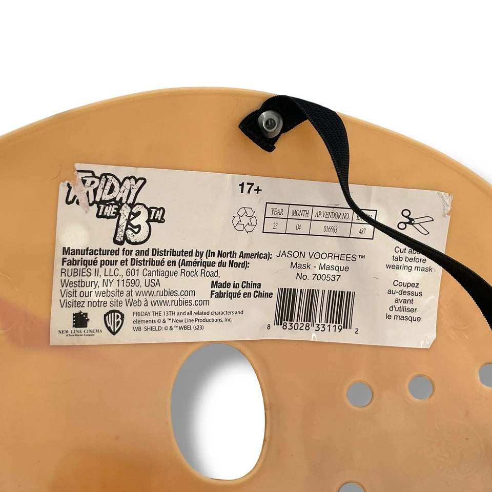Viernes 13 Jason Voorhees Máscara Adulto Película de Terror Disfraz de Halloween Foto 3 de 4