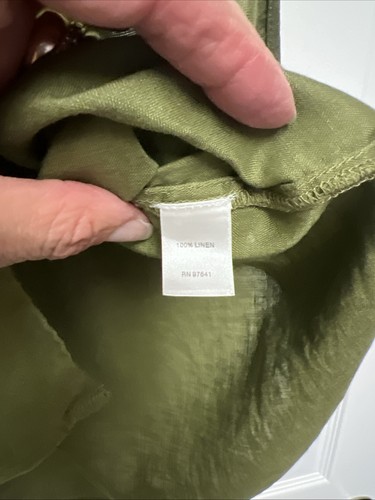 J. Jill Love Linen Green Peplum Back Tunic Sleeveless L Tall EUC - Picture 4 of 10