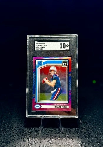 Drake Maye Rookie #379 Optic Preview Pink Prizm (RC) SGC 10 🔥