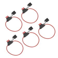 5 Pcs Inline Fuse Holder DC 32V 16 AWG Waterproof Blade Fuse Holder w 10A Fuse