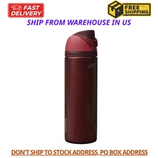 Owala FreeSip Insulated Stainless Steel Water Bottle 24 Ounces, Black Cherry
