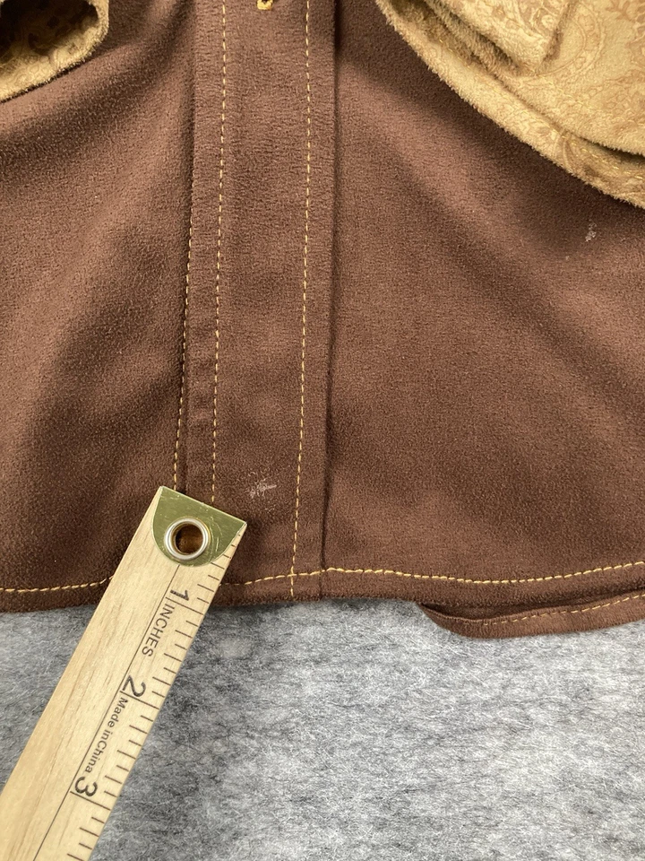 Vintage BC Ethic Mens Shirt 2XL Western Paisley Yoke Brown Retro Party Button Up - Image 4 of 4