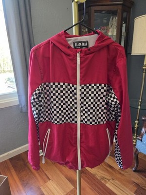 Vintage 90's Black Jack 1999 USA Full Zip Hoodie Lightweight Checkered Jacket L