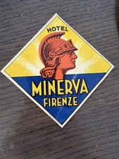 Ancienne étiquette de voyage Italie 🇮🇹 : Hôtel Minerve FLORANCE 