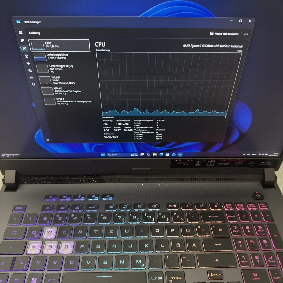ASUS ROG Strix G17 AMD Ryzen 9 6900HX, 16GB RAM, RTX 3060, 1TB SSD, 360Hz - Immagine 4 di 4