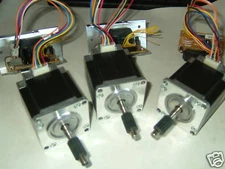 3 x NEMA 23 STEPPER MOTORS & 3 CONTROL ICS -CNC MILL LATHE ROBOT P1V