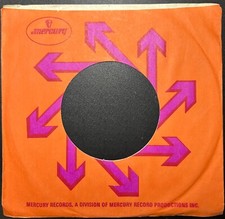 Mercury Records orange 45rpm commercial/company sleeves: Lot of 4