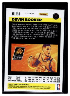 2020-21 Panini Flux Silver Cracked Ice Prizm #140 Devin Booker