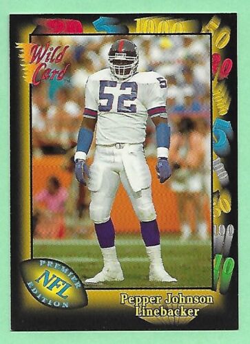 1991 Wild Card Premier Edition Football Pepper Johnson #146 Giants - Picture 1 of 2