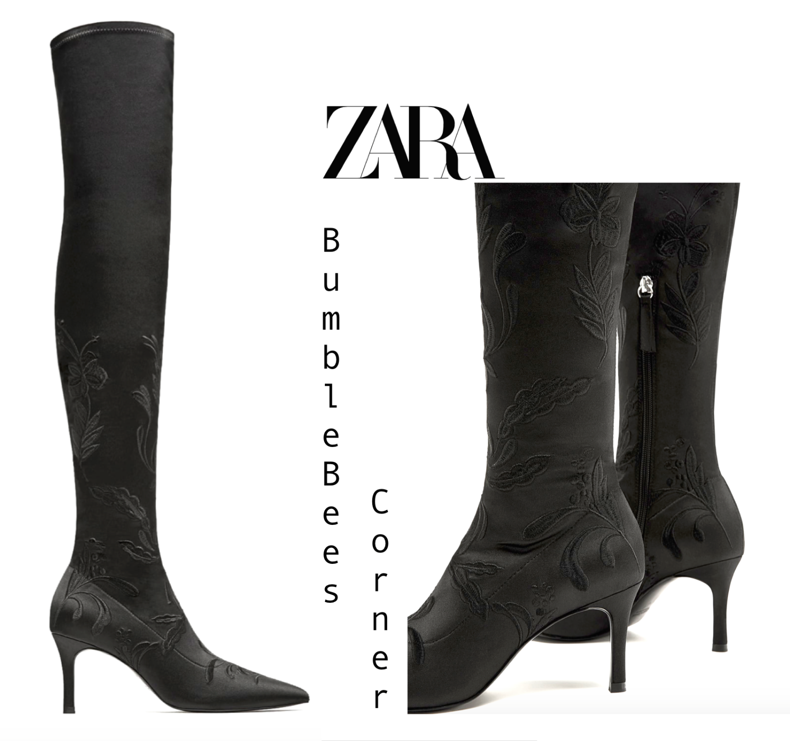 satin boots zara