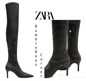 zara over the knee high heel boots