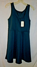 New, Forever 21 Round Neck Fit and Flare Dress Teal Green Sleeveless, Size L 