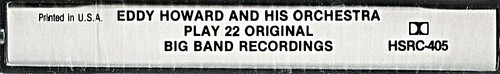 EDDY HOWARD & HIS ORCHESTRA / 22 Original Big-Band Recordings - Sealed Cassette - Picture 3 of 3