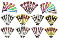 Golecha Henna f&uuml;r Mehndi Tattoo-verschiedenen Farben und Gr&ouml;&szlig;en 6x/8x Kegel