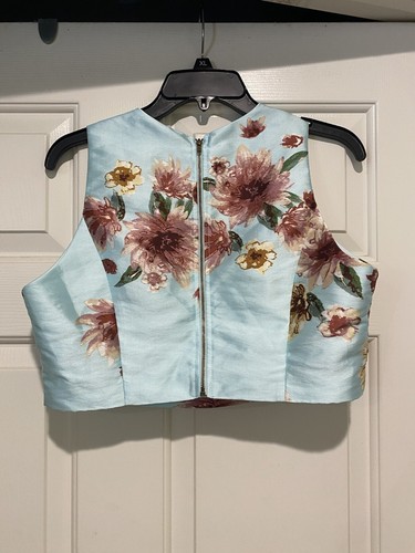 Forever 21 Contemporary Sleeveless Top Women’s Medium Blue Floral B107 - Picture 4 of 7