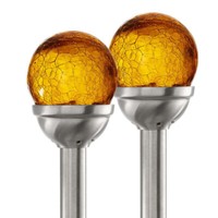 Star Led Solar Stab 2Er Set Roma Leuchte Kugel Lampe Garten Deko Glas Terrasse