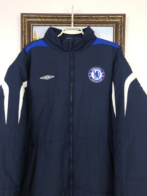 Vintage Adidas Chelsea Football Jacket Puffer Bomber Soccer Track