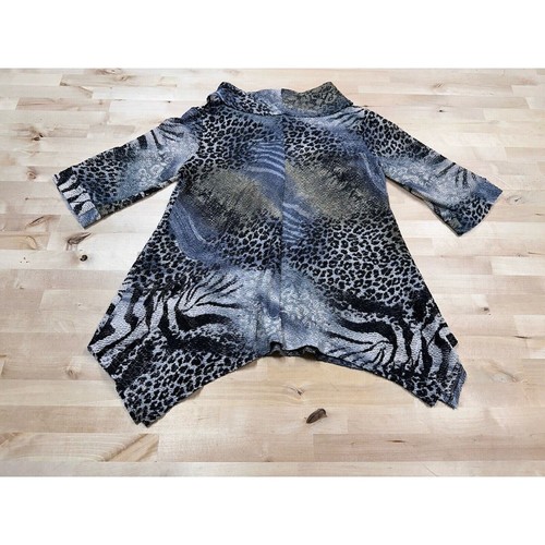 Damee Womens Size Small Artisan Abstract Oversized Cowl Neck Animal Print - Picture 6 of 7