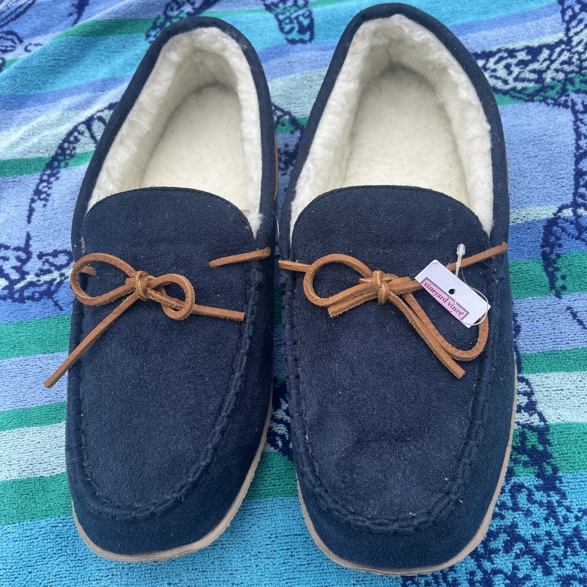 ?VINEYARD VINES Navy Suede Slippers Shop Suede Scuff Slippers at vineyard vines main image 3