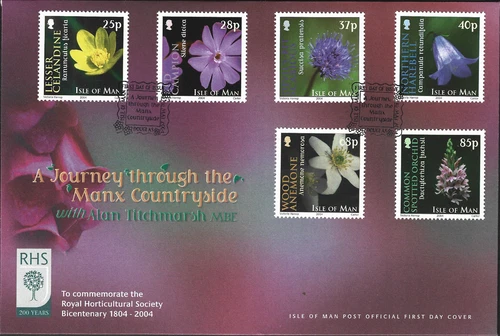 2004 Isle of Man Bicentenary of Royal Horticultural Society. Wild Flowers FDC