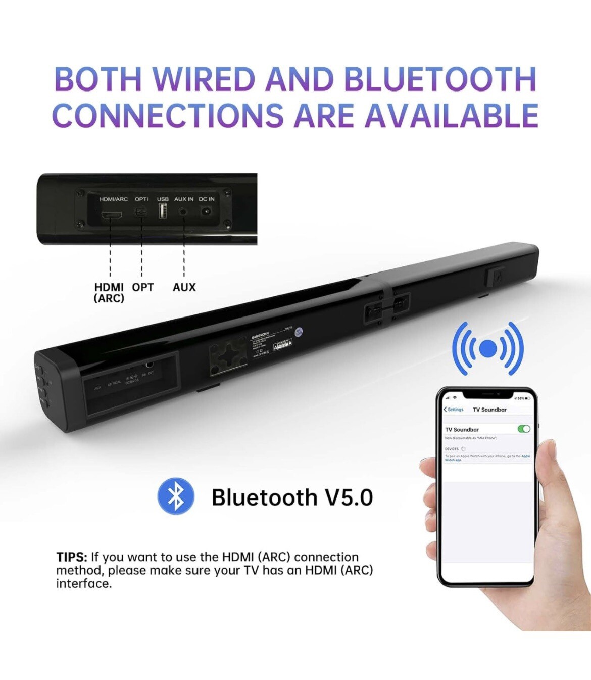 2.0 CH Soundbar Speaker (Detachable). No Accessories Kooprimit Samtronic Sound