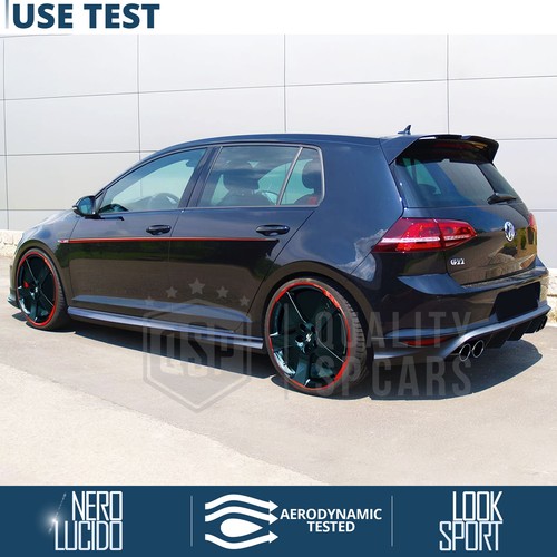 SPOILER Posteriore per VW GOLF 7 12-17 Alettone Cofano NERO Lucido Tuning in ABS - Foto 13 di 14