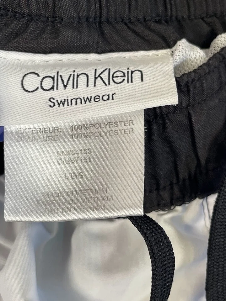 Board Shorts Calvin Klein para hombre negro/blanco talla L Foto 3 de 4