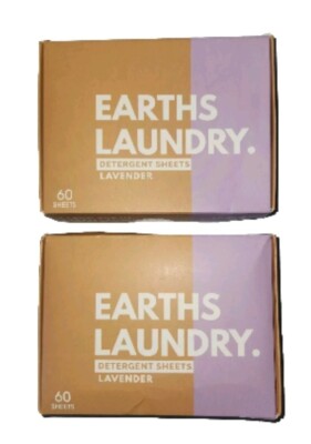 Lot of 3 Earths Laundry Detergent Sheets Lanender. (180 Sheets/ Loads Total)