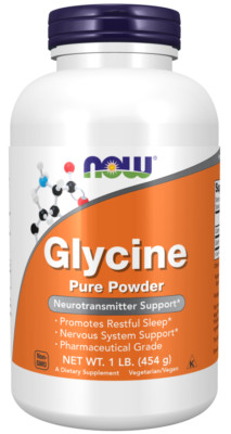 NOW Foods Glycin reines Pulver 1lbs (454g), Schlafunterstützung, Nervensystem, Energie
